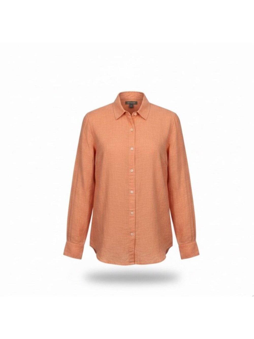 Tommy Bahama Womens Orange Linen Button-Down Shirt Casual Long Sleeve Sz L